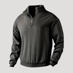 Herrtröja Stickad Half Zip Ziptröja Kabelstickad Vardag
