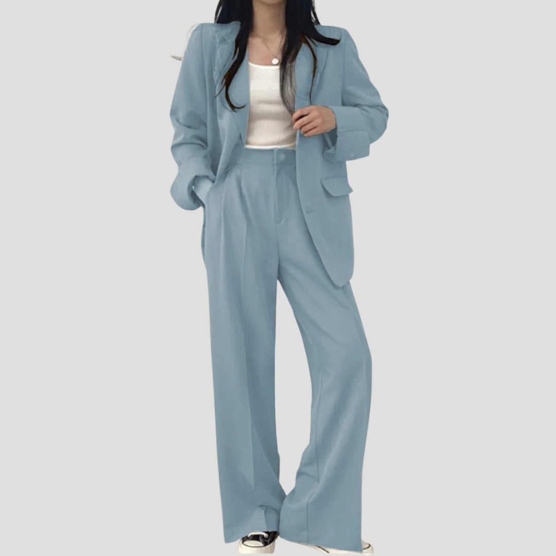 Dam kostym set med kavaj och byxor