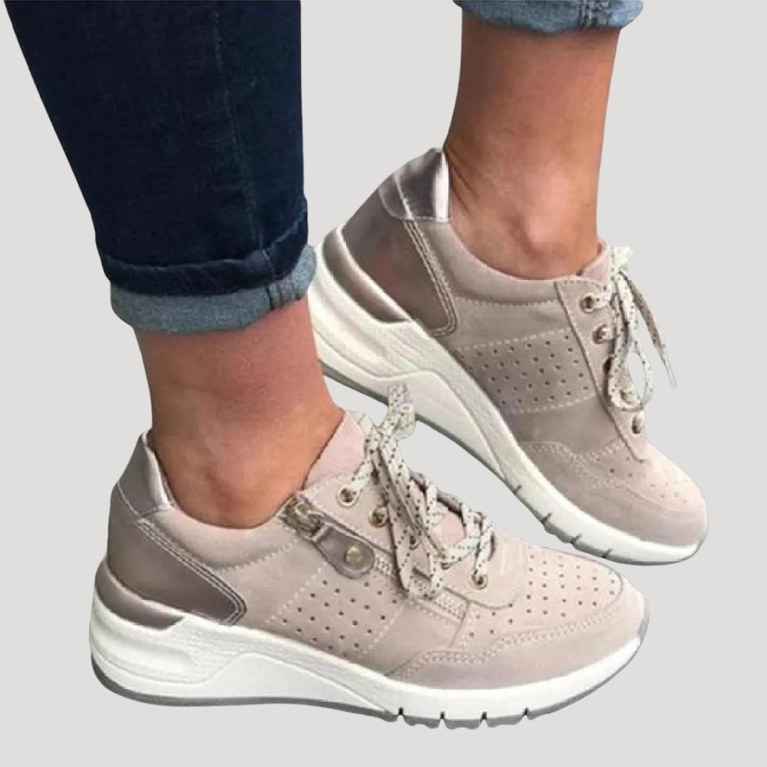 Dam sneakers låg modell med snörning bekväma skor