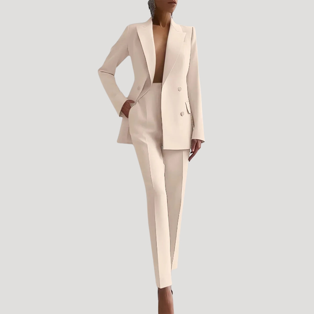 Dam kostym set blazer och kostymbyxor skräddad passform