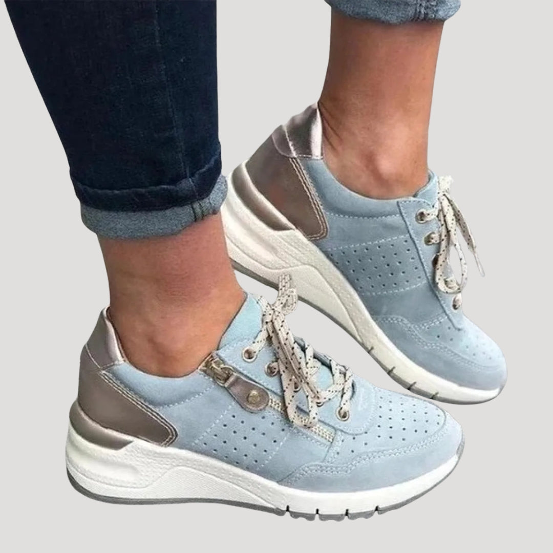 Dam sneakers låg modell med snörning bekväma skor