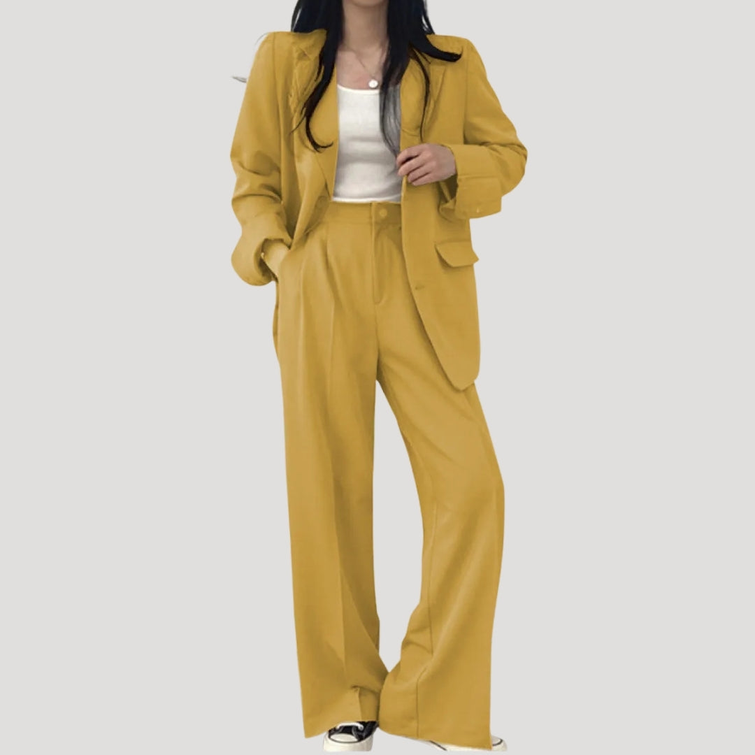 Dam kostym set med kavaj och byxor