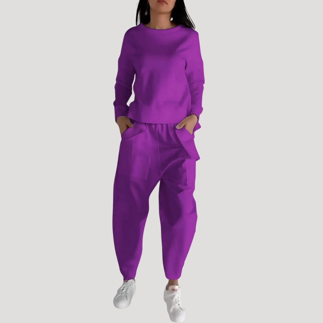 Dam matchande mjukis set med tröja och byxor