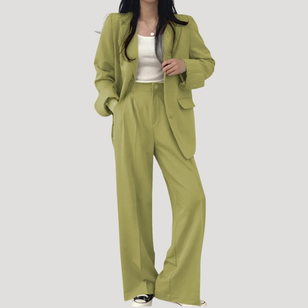 Dam kostym set med kavaj och byxor