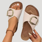 Dam slip in sandaler med spänne