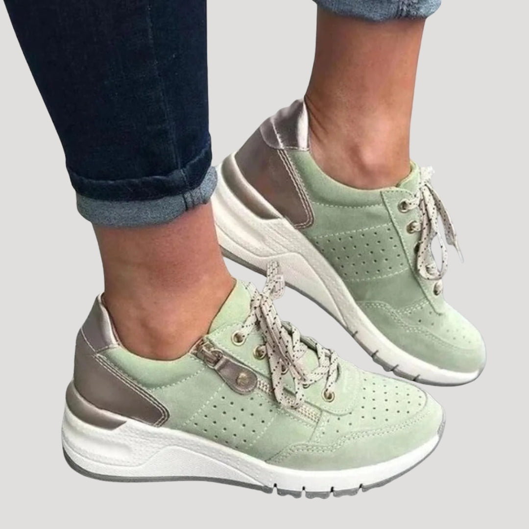 Dam sneakers låg modell med snörning bekväma skor