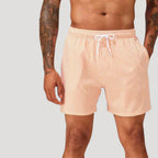 Herr randiga badshorts med dragsko och resårmidja