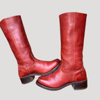 Dam knähöga skinnstövlar med blockklack