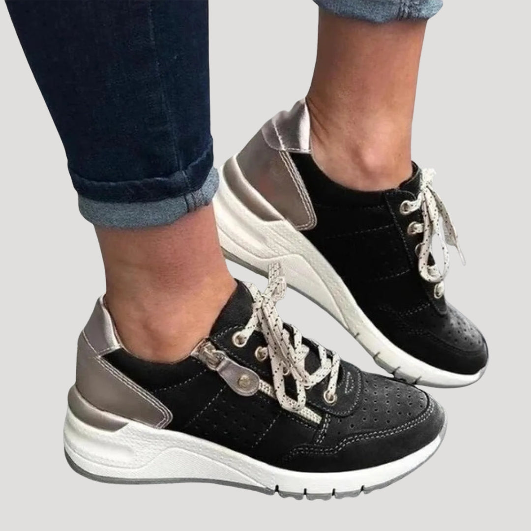 Dam sneakers låg modell med snörning bekväma skor