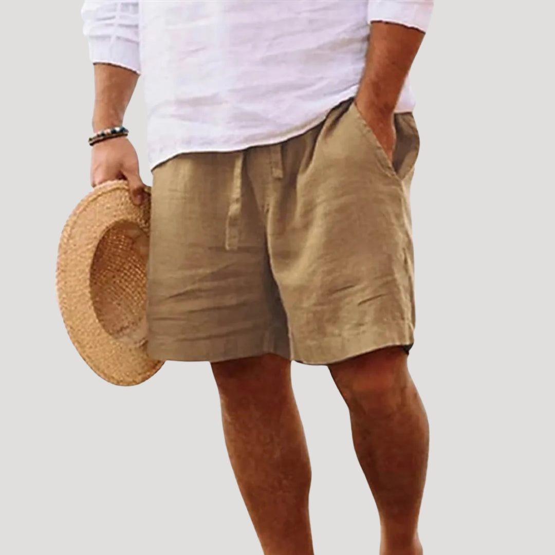 Herr linneshorts kortbyxor med lös passform