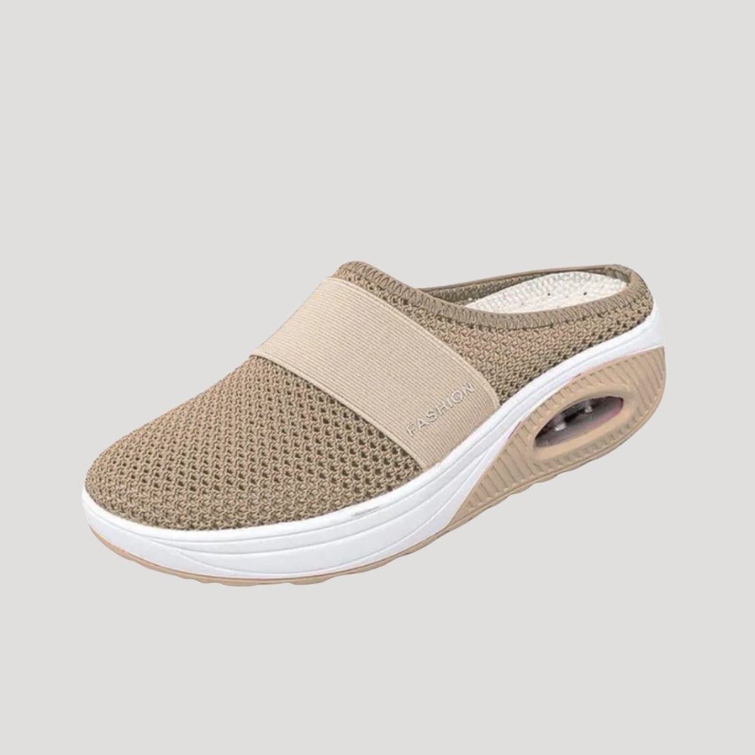 Dam slip on promenadskor tofflor med mesh