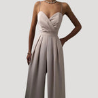 Dam elegant byxdress med vida ben