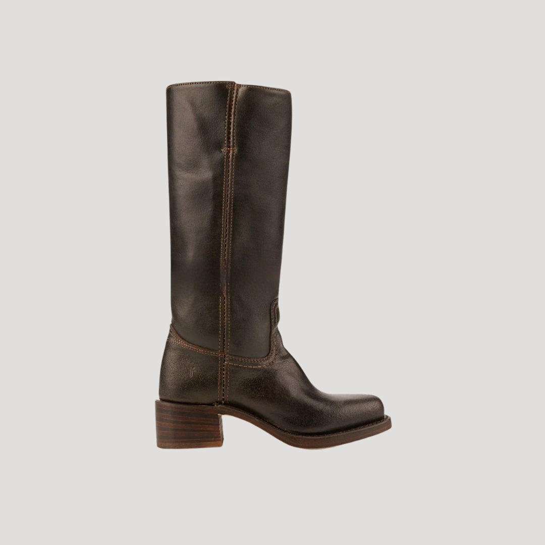 Dam knähöga skinnstövlar med blockklack