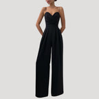 Dam elegant byxdress med vida ben