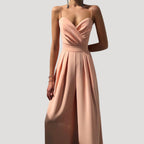 Dam elegant byxdress med vida ben
