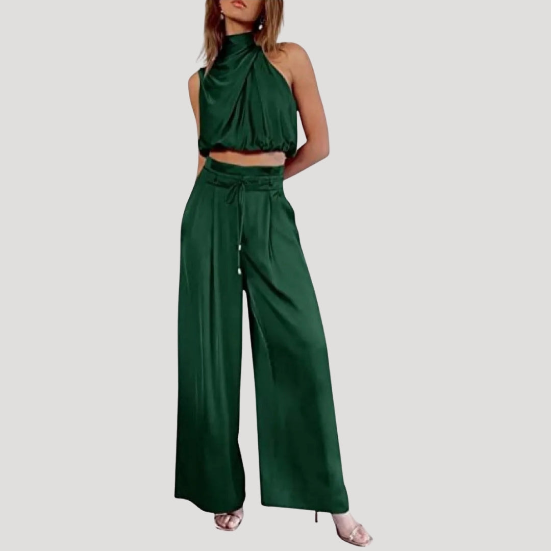 Dam matchande tvådelat set byxor och topp