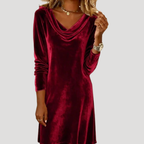 Dam Klänning Fest Midi Satin One Shoulder Draperad Asymmetrisk