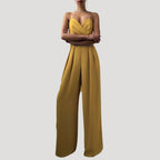 Dam elegant byxdress med vida ben