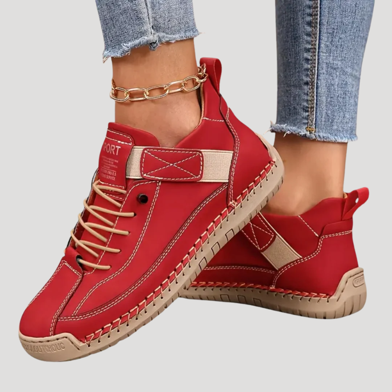Dam Ortopediska Sneakers Med Snörning Och Mjuk Sula