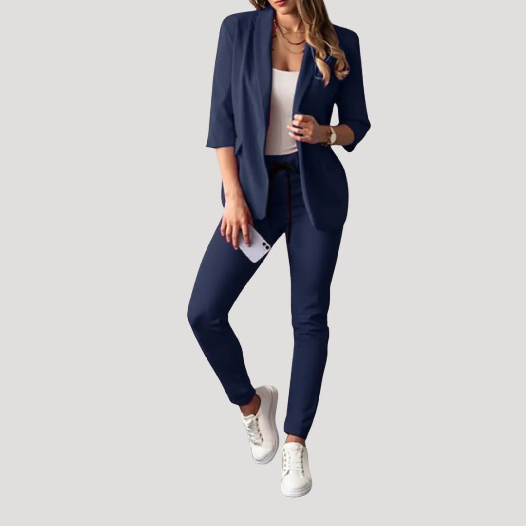 Dam kostym set med kavaj och byxor