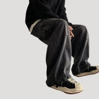 Dam baggy jeans med vida ben och cargofickor
