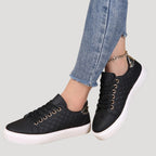 Dam sneakers skor med quiltad ovandel låga bekväma