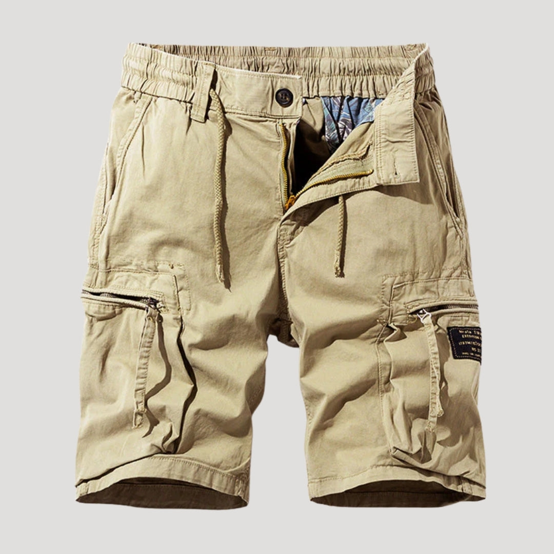 Herr cargo shorts kortbyxor friluftsshorts svarta långa bermuda