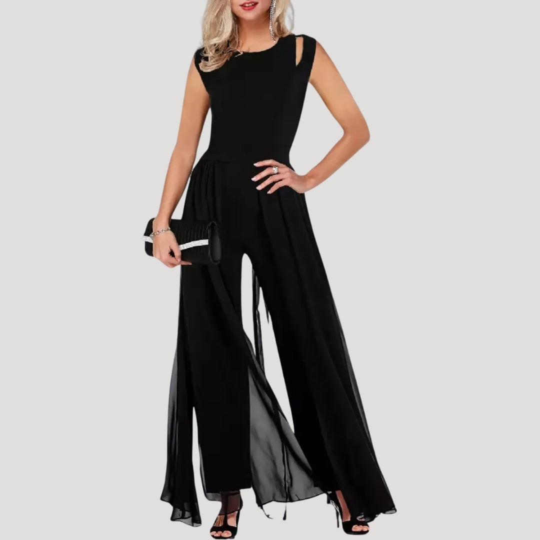 Dam jumpsuit byxdress med vida ben