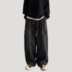 Dam baggy jeans med vida ben och cargofickor