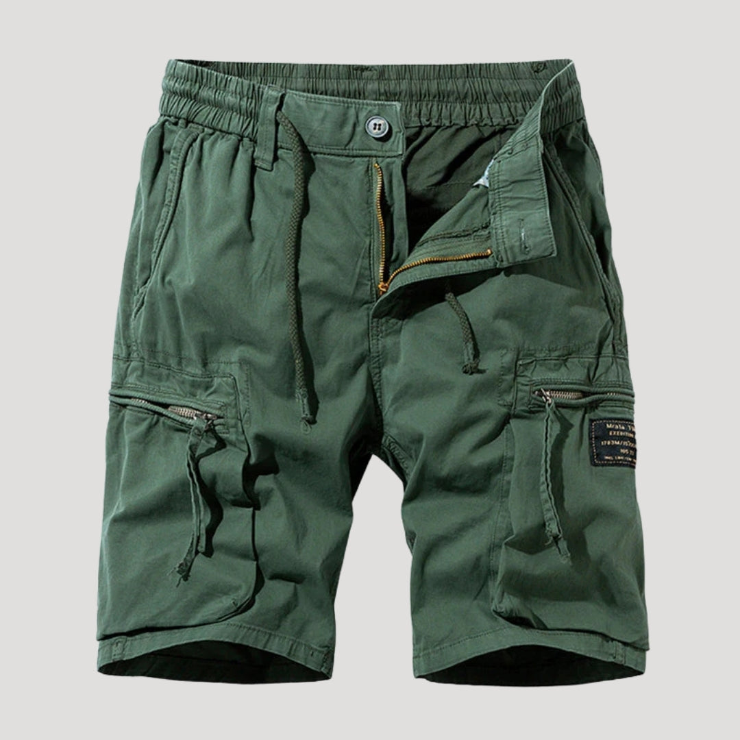 Herr cargo shorts kortbyxor friluftsshorts svarta långa bermuda