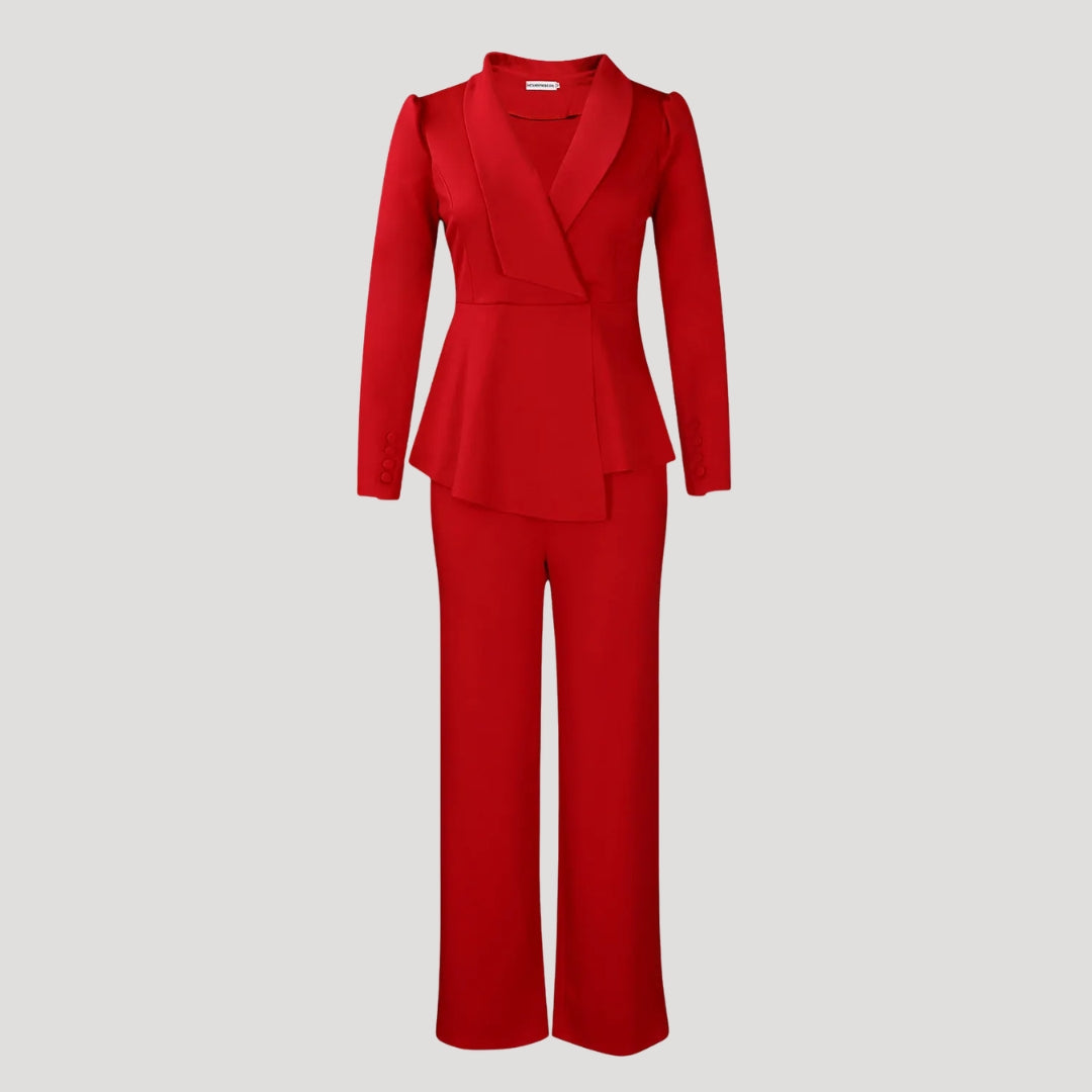 Dam kostym set med kavaj och byxor