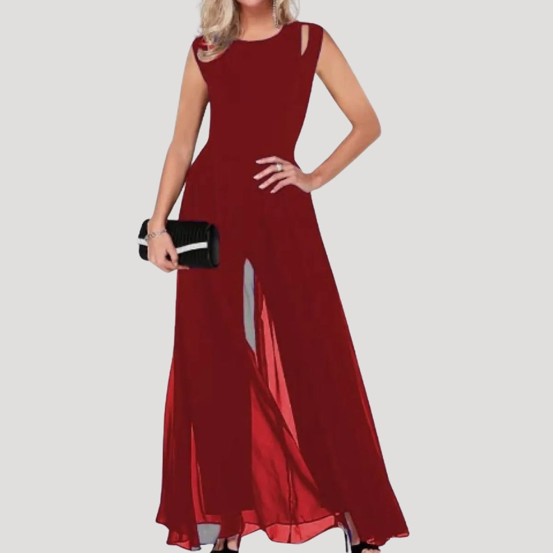 Dam jumpsuit byxdress med vida ben