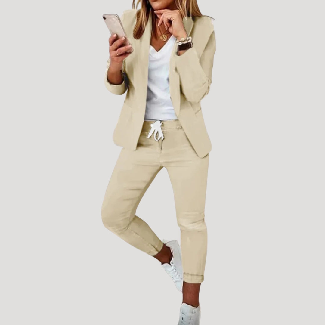 Dam kostym set med blazer och byxa