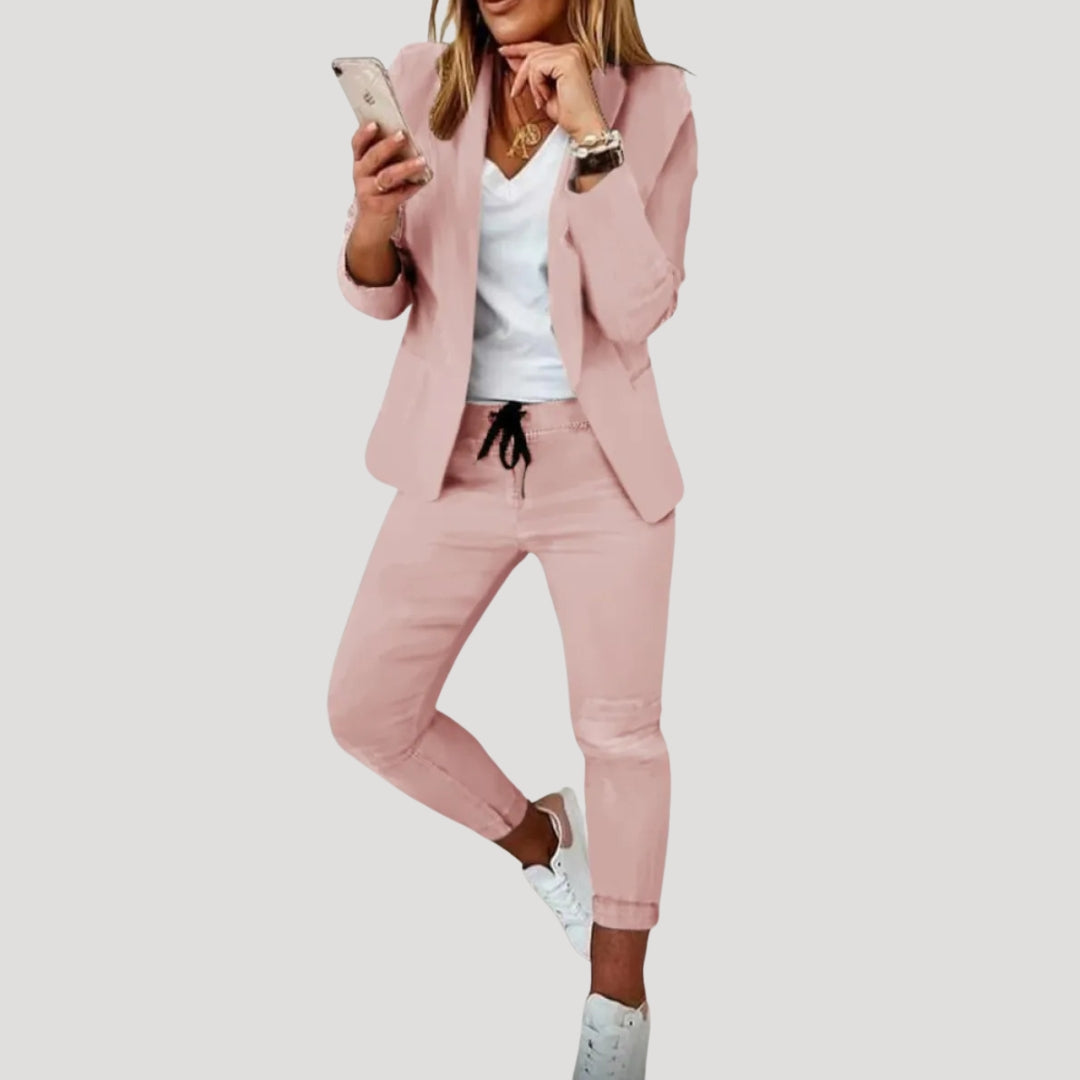Dam kostym set med blazer och byxa