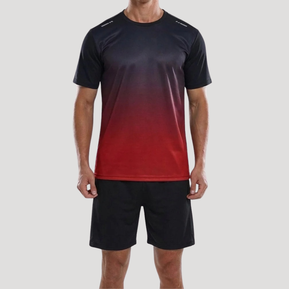 Herr Träningsset Träningströja Sportshorts Kortärmad Gymkläde