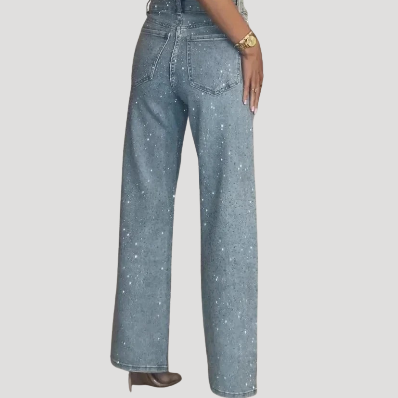 Dam Mom Jeans Högmidjade Stretch Rak Passform Denimjeans