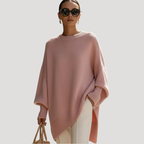 Damkofta Stickad Poncho Oversize Långärmad Tröja