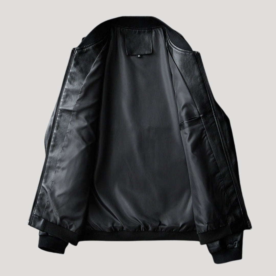 Herr bikerjacka bombermodell med dragkedja modern passform