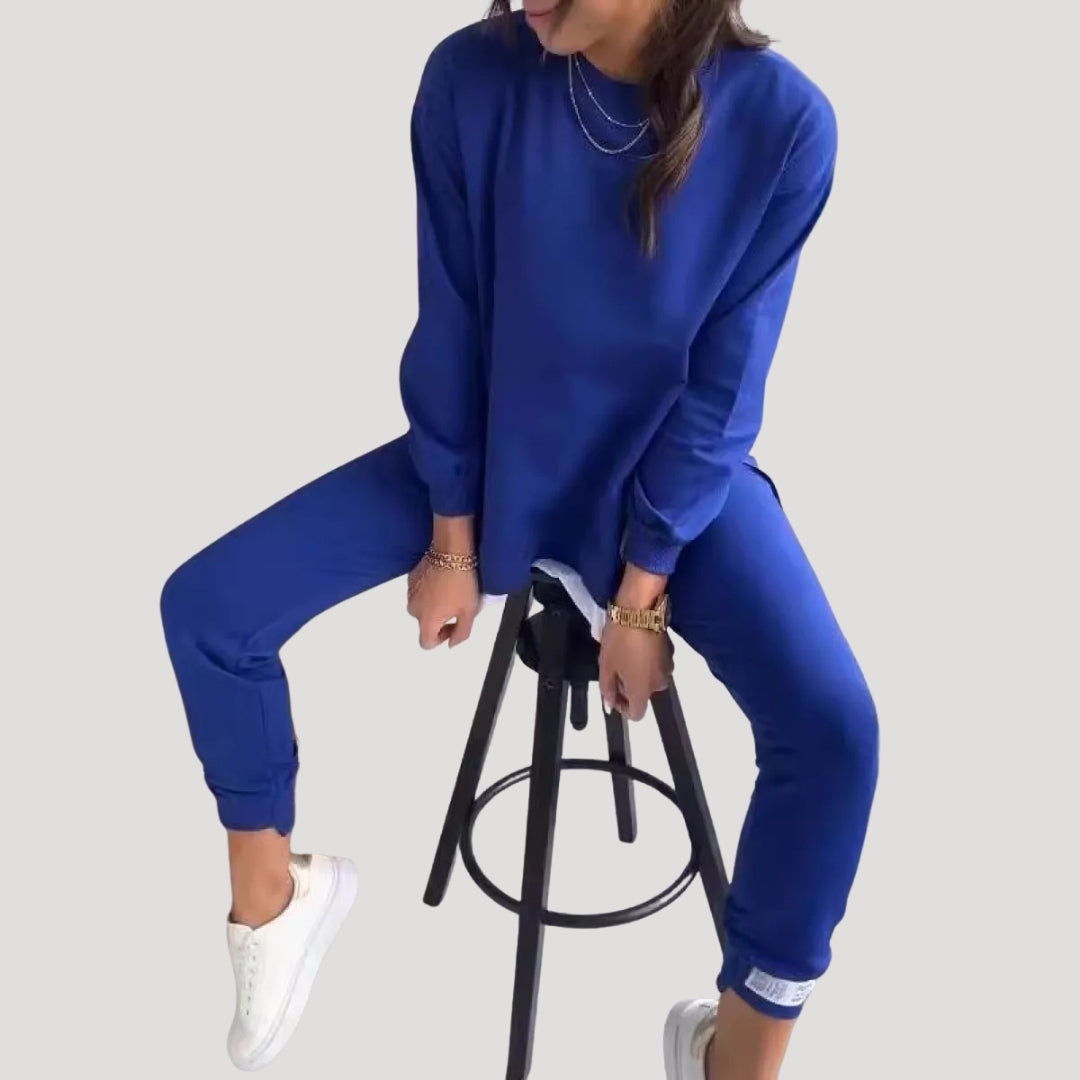 Dam lounge set med långärmad tröja och byxa