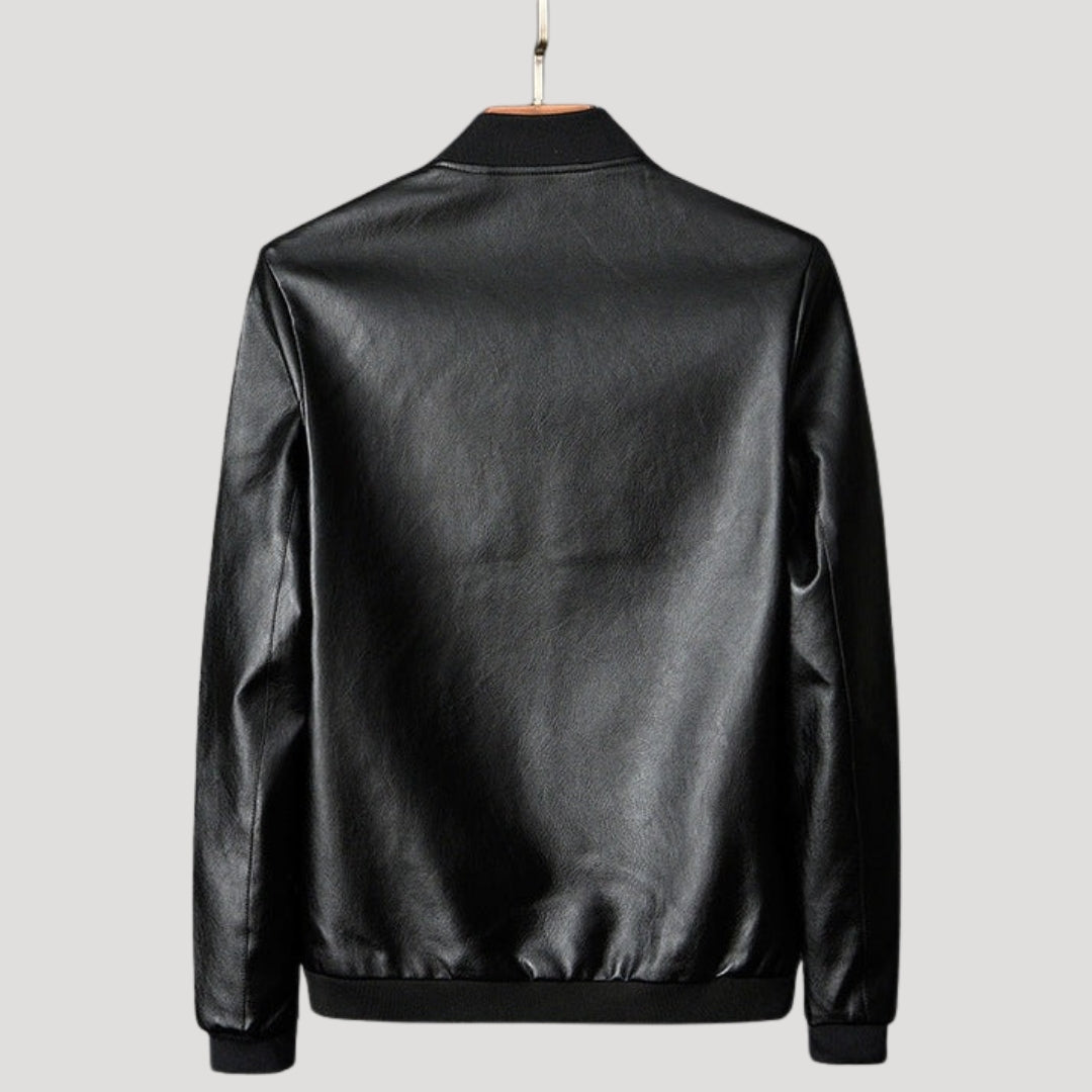 Herr bikerjacka bombermodell med dragkedja modern passform