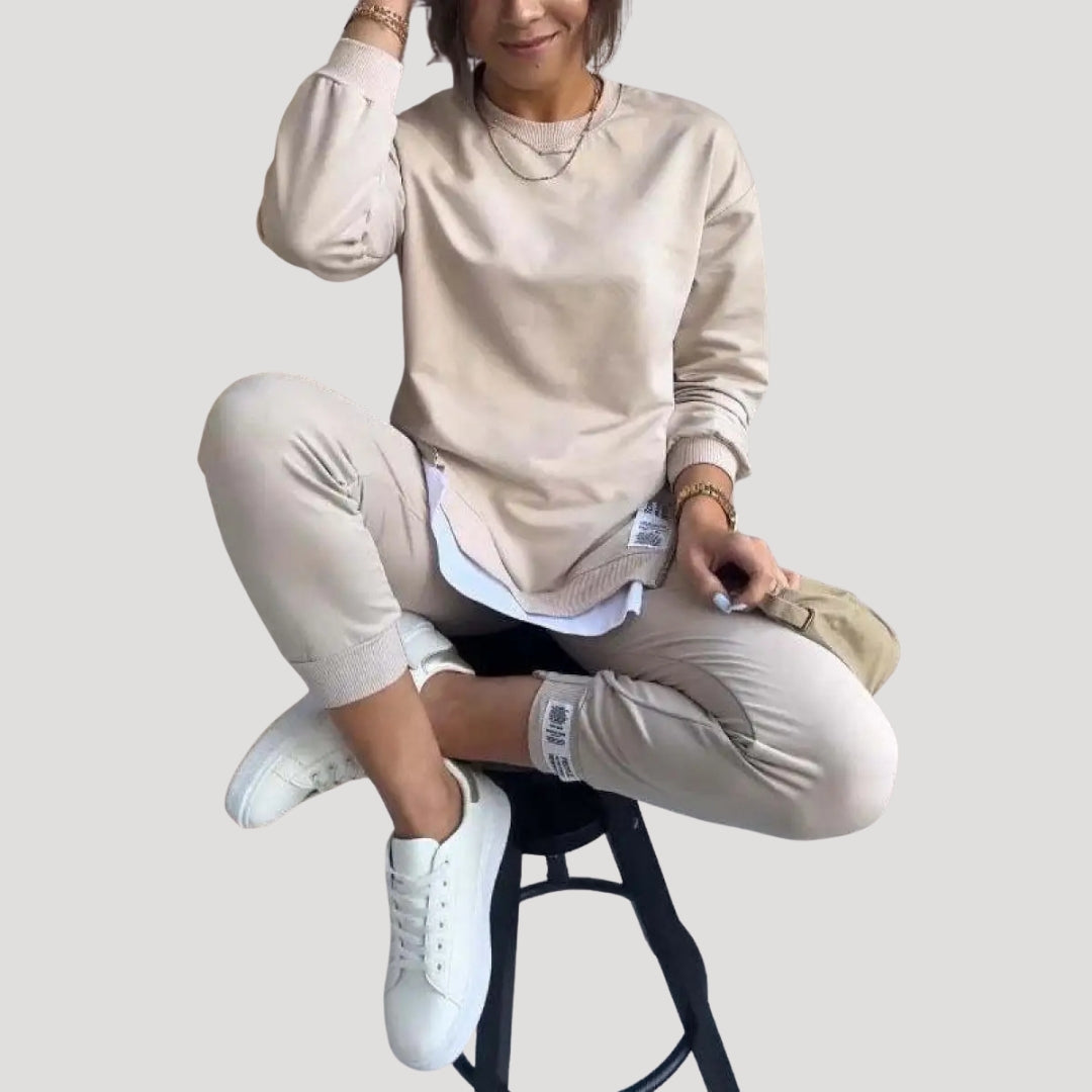 Dam lounge set med långärmad tröja och byxa