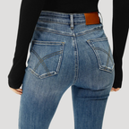 Dam Bootcut Jeans Högmidjade Stretch Flare Denimjeans