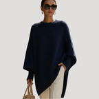 Damkofta Stickad Poncho Oversize Långärmad Tröja