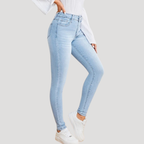 Dam Högmidjade Skinny Jeans Slim Fit Stretchjeans