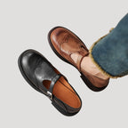 Dam ballerinaskor i läder med rem