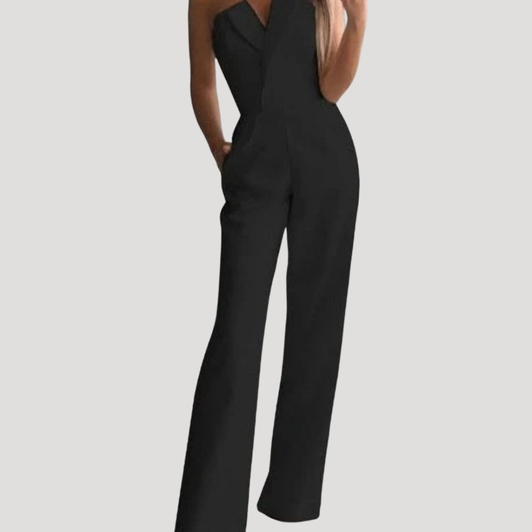 Dam jumpsuit byxdress med vida ben