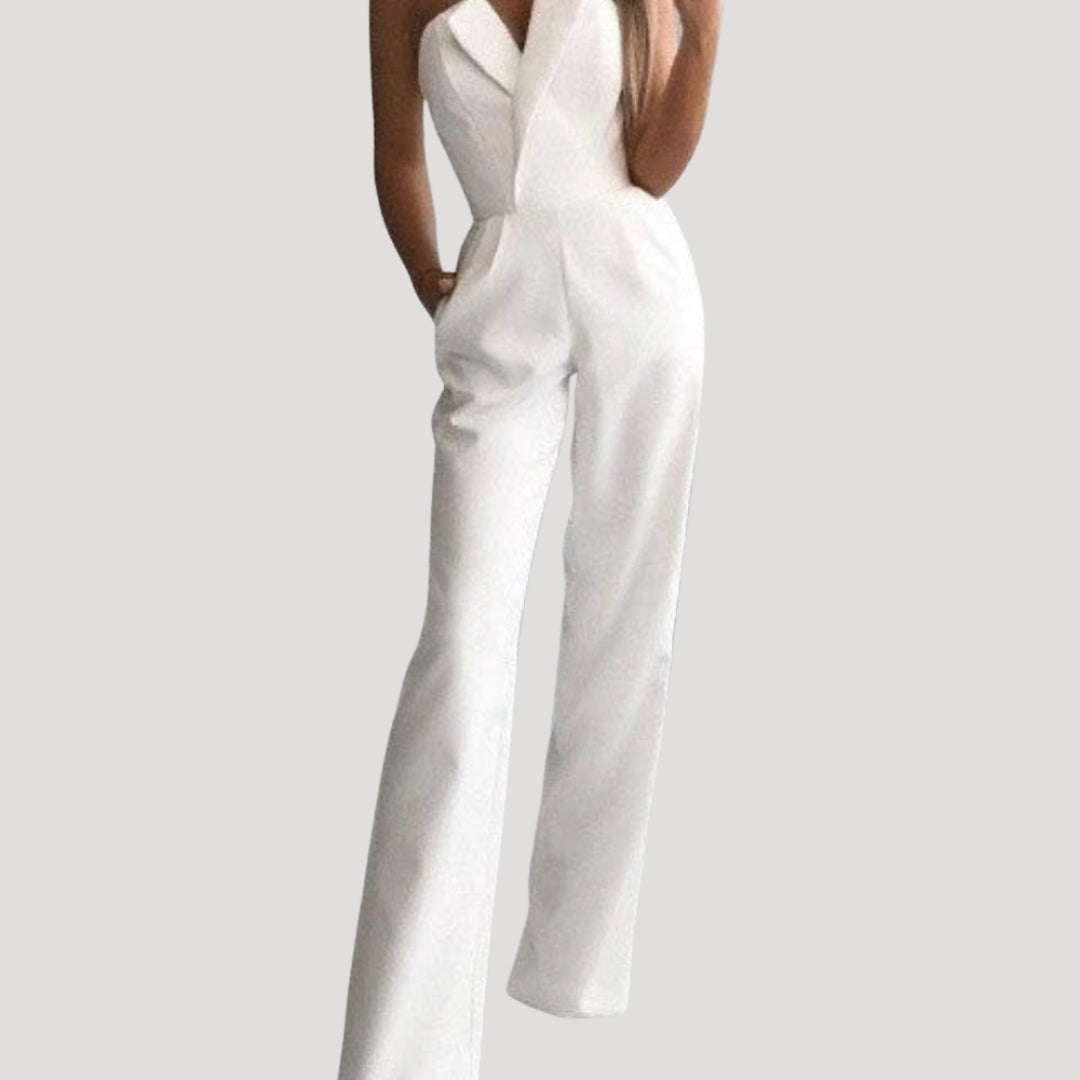 Dam jumpsuit byxdress med vida ben