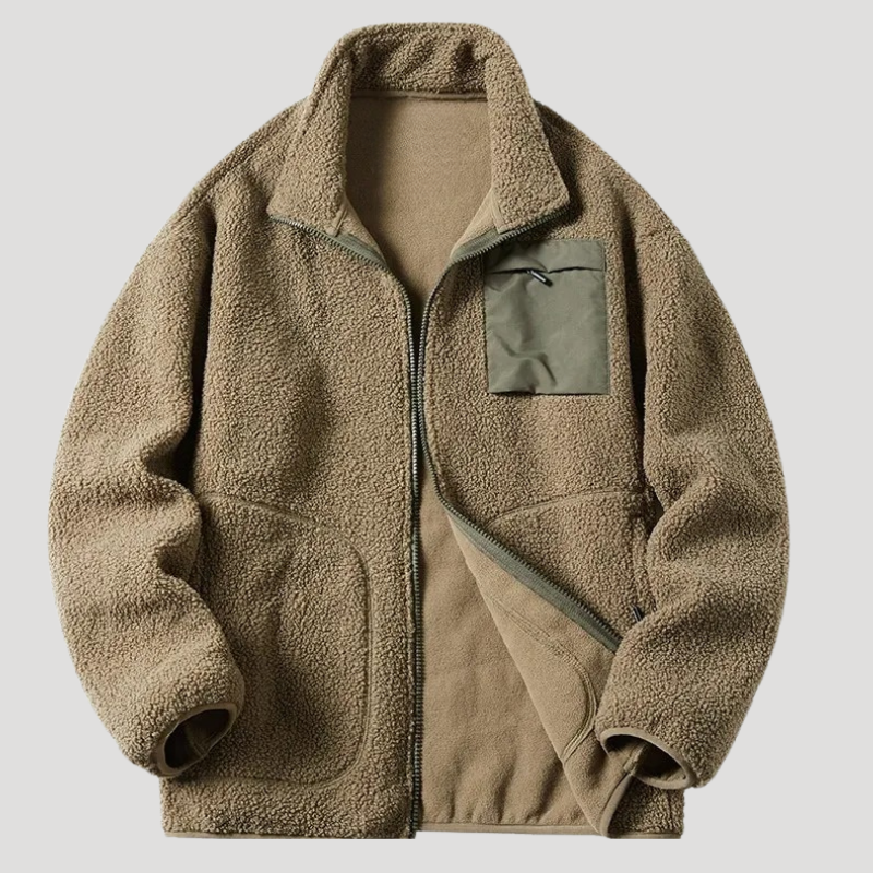 Herr Fleecejacka Polarfleece Utomhus Cardigan Med Dragkedja