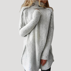 Women’s Stickad Tröja Dam Polotröja Oversized Lång Långärmad