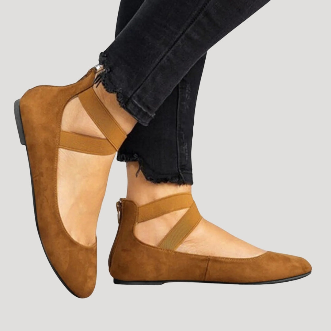 Damballerinaskor med rem för våren